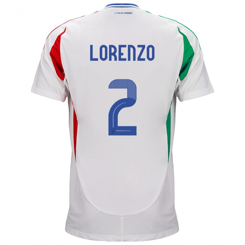 Mænd Italien Giovanni Di Lorenzo #2 Hvid Udebane Spillertrøjer 24-26 Trøje T-Shirt