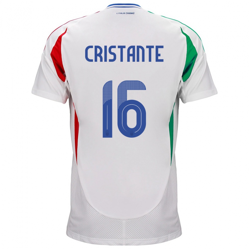 Mænd Italien Bryan Cristante #16 Hvid Udebane Spillertrøjer 24-26 Trøje T-Shirt