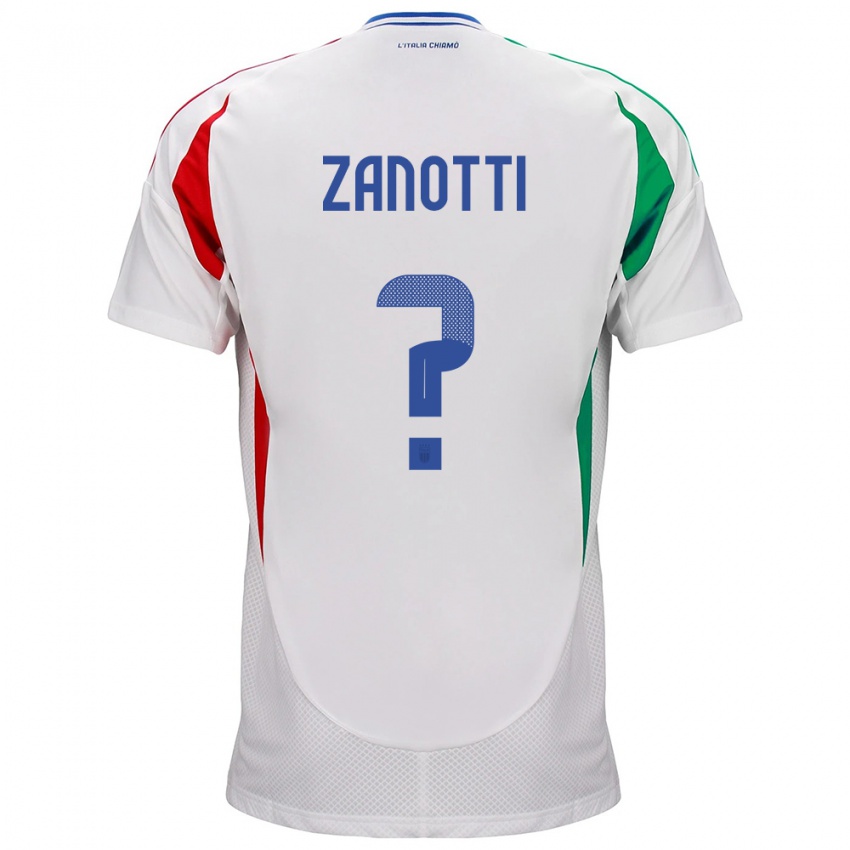 Mænd Italien Mattia Zanotti #0 Hvid Udebane Spillertrøjer 24-26 Trøje T-Shirt