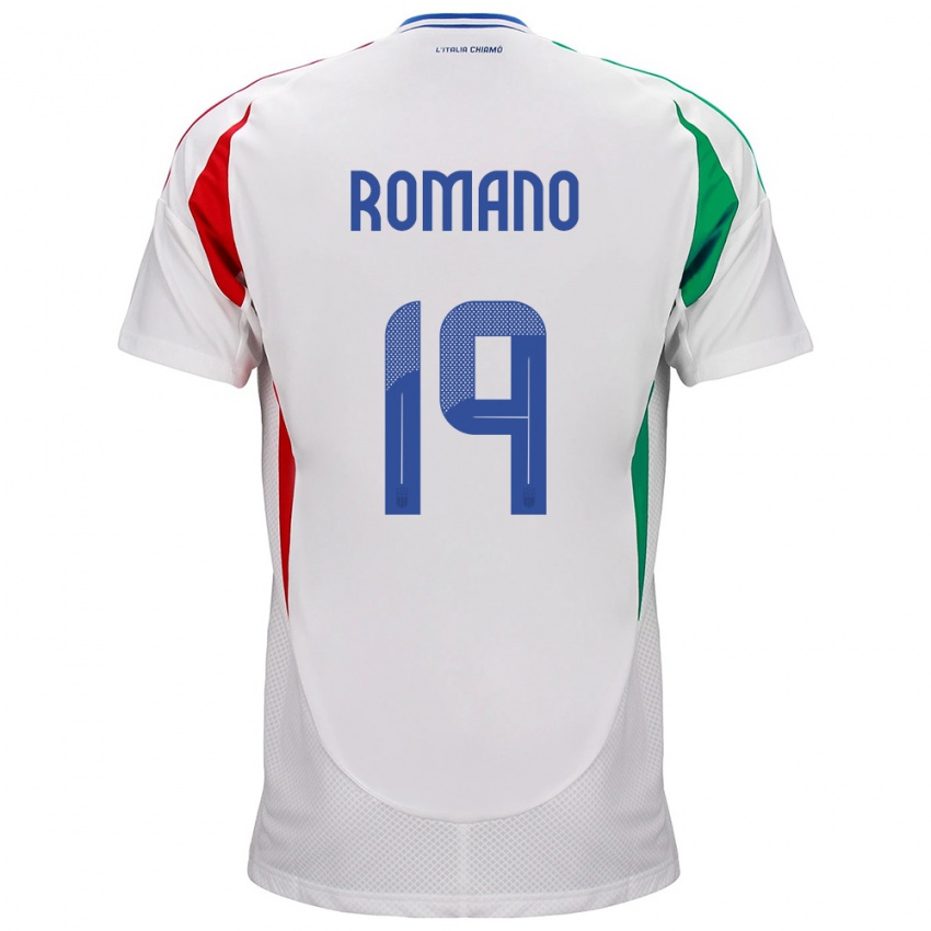 Mænd Italien Marco Romano #19 Hvid Udebane Spillertrøjer 24-26 Trøje T-Shirt