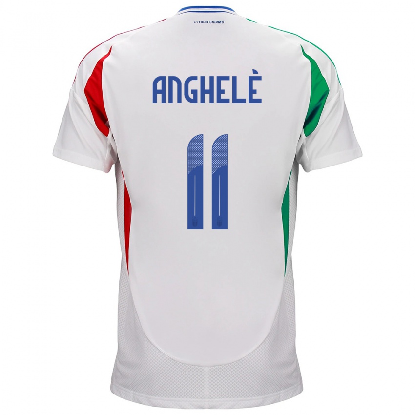 Mænd Italien Lorenzo Anghelè #11 Hvid Udebane Spillertrøjer 24-26 Trøje T-Shirt