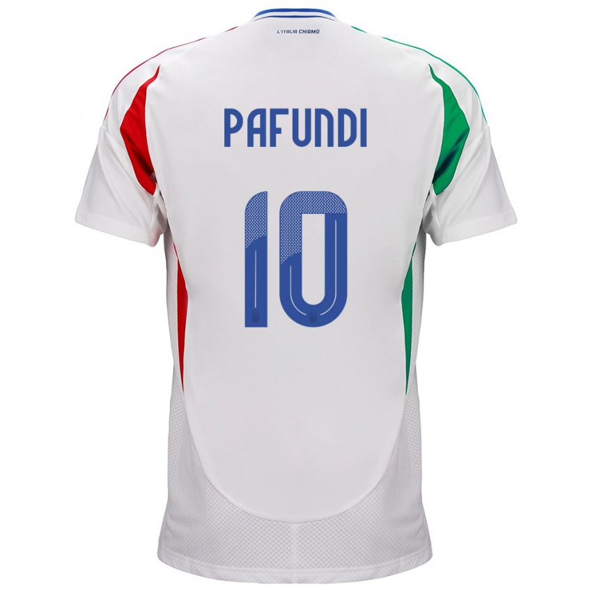 Mænd Italien Simone Pafundi #10 Hvid Udebane Spillertrøjer 24-26 Trøje T-Shirt