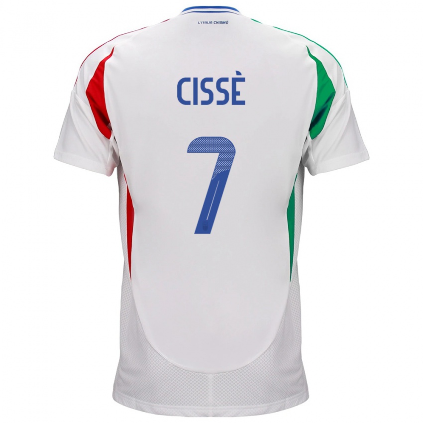 Mænd Italien Alphadjo Cissè #7 Hvid Udebane Spillertrøjer 24-26 Trøje T-Shirt