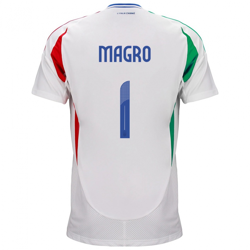 Mænd Italien Federico Magro #1 Hvid Udebane Spillertrøjer 24-26 Trøje T-Shirt