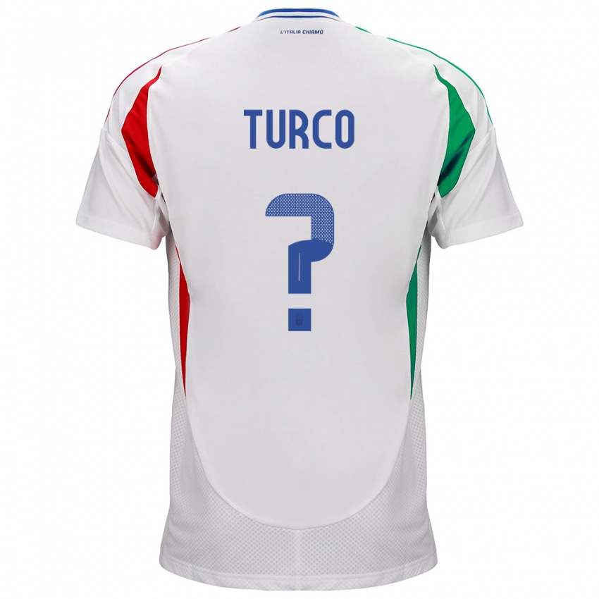 Mænd Italien Stefano Turco #0 Hvid Udebane Spillertrøjer 24-26 Trøje T-Shirt