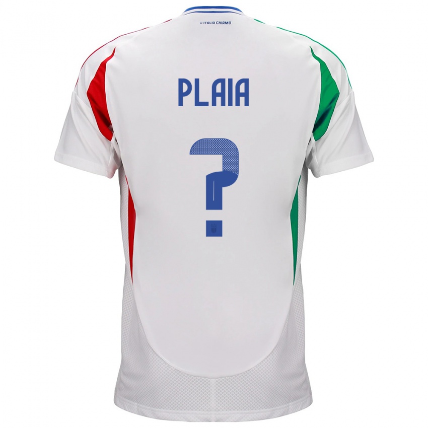 Mænd Italien Matteo Plaia #0 Hvid Udebane Spillertrøjer 24-26 Trøje T-Shirt