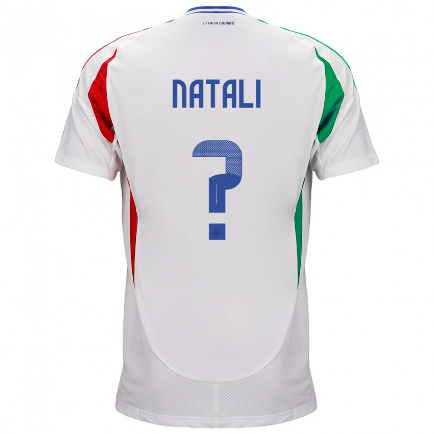 Mænd Italien Andrea Natali #0 Hvid Udebane Spillertrøjer 24-26 Trøje T-Shirt