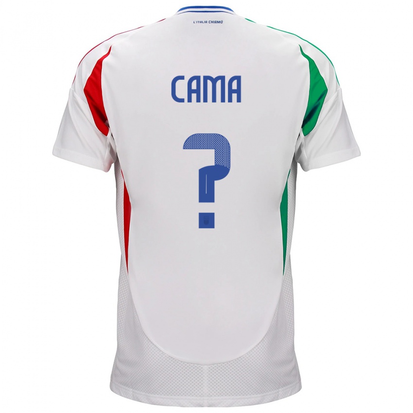 Mænd Italien Cristian Cama #0 Hvid Udebane Spillertrøjer 24-26 Trøje T-Shirt