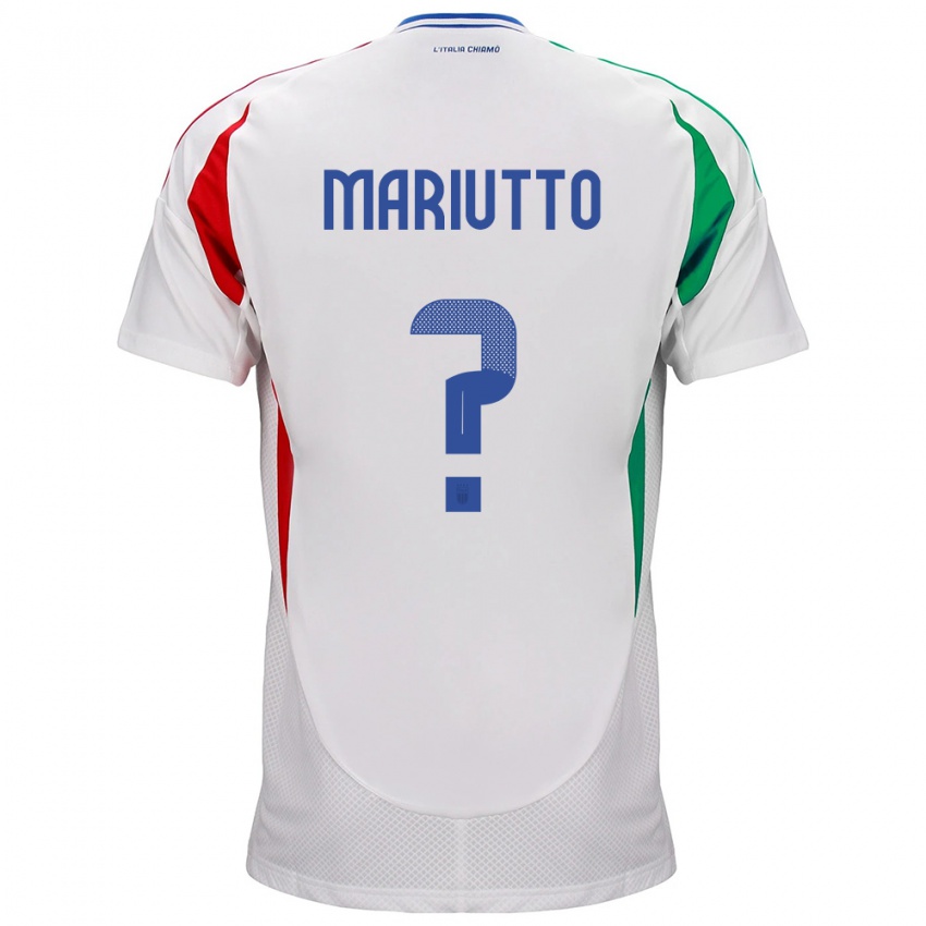 Mænd Italien Francesco Mariutto #0 Hvid Udebane Spillertrøjer 24-26 Trøje T-Shirt