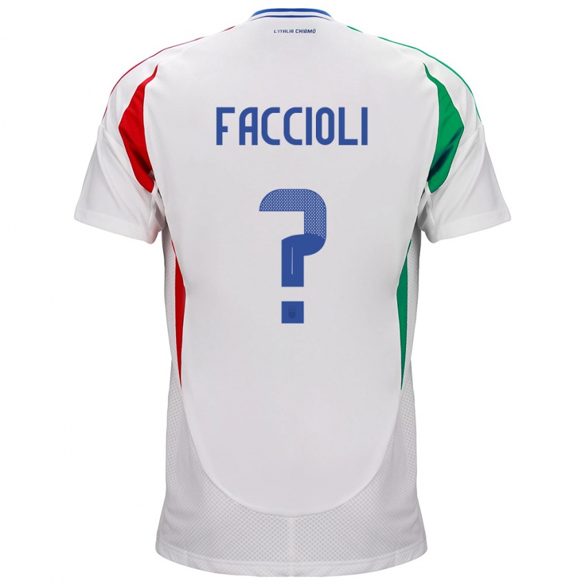 Mænd Italien Pietro Faccioli #0 Hvid Udebane Spillertrøjer 24-26 Trøje T-Shirt