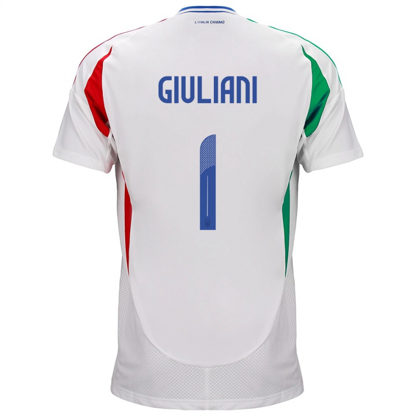 Mænd Italien Laura Giuliani #1 Hvid Udebane Spillertrøjer 24-26 Trøje T-Shirt