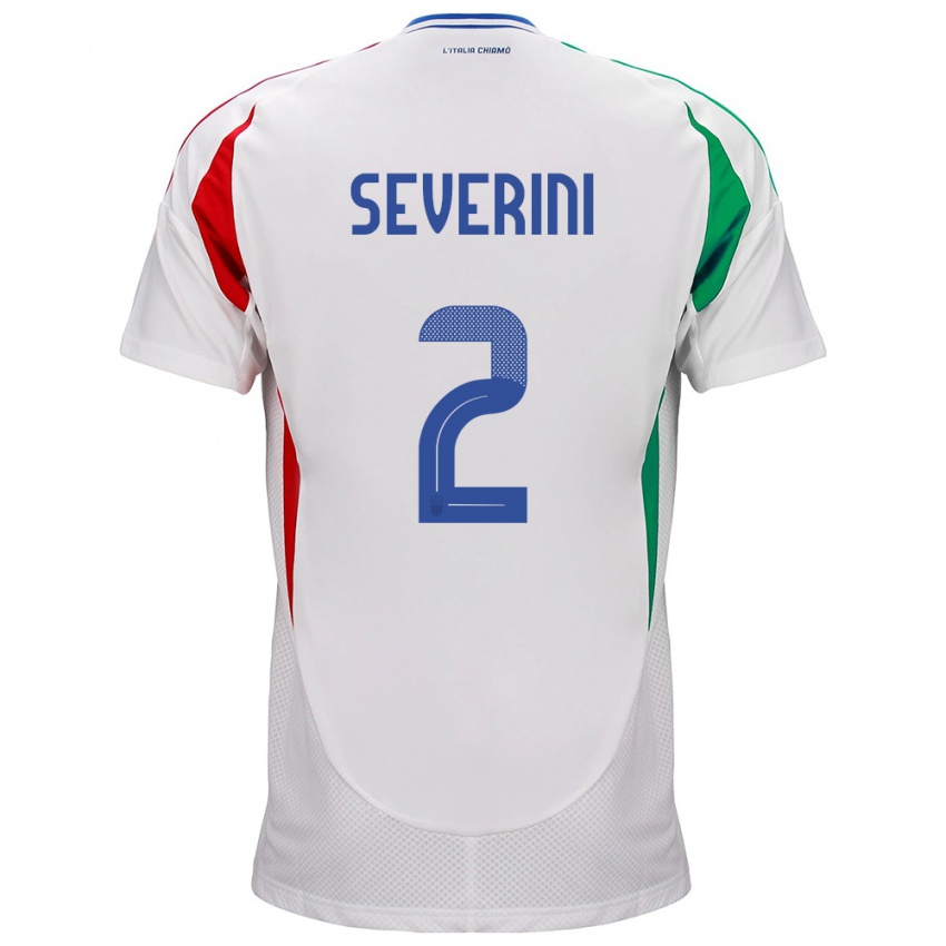 Mænd Italien Emma Severini #2 Hvid Udebane Spillertrøjer 24-26 Trøje T-Shirt