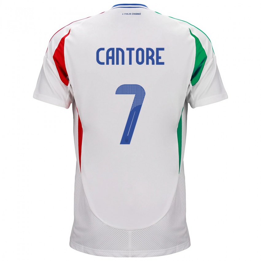 Mænd Italien Sofia Cantore #7 Hvid Udebane Spillertrøjer 24-26 Trøje T-Shirt