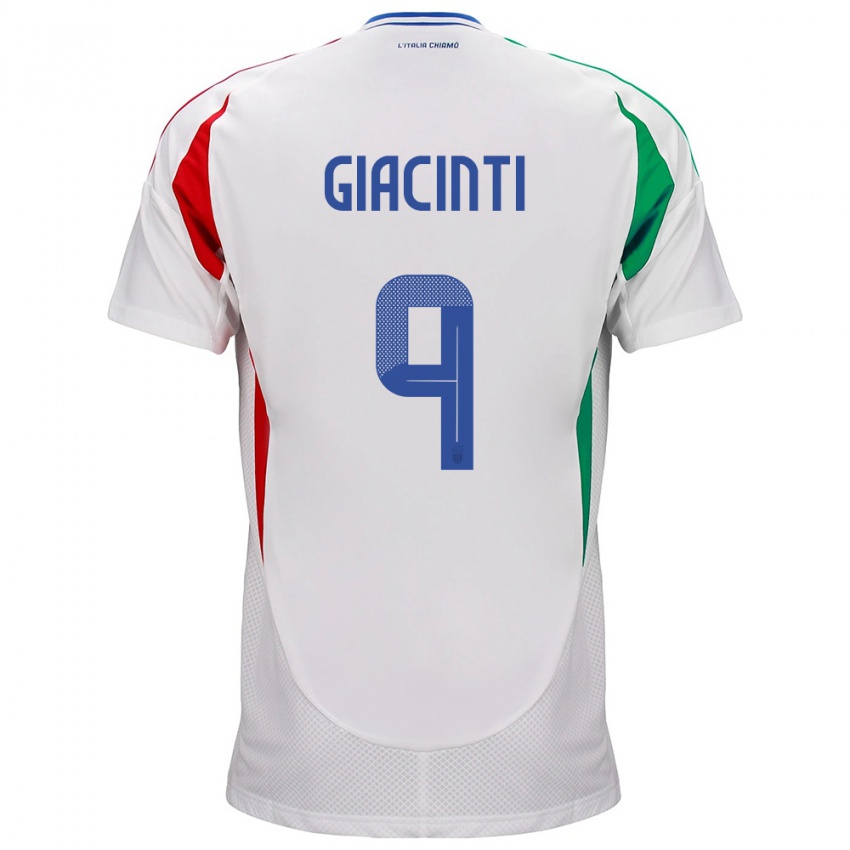 Mænd Italien Valentina Giacinti #9 Hvid Udebane Spillertrøjer 24-26 Trøje T-Shirt
