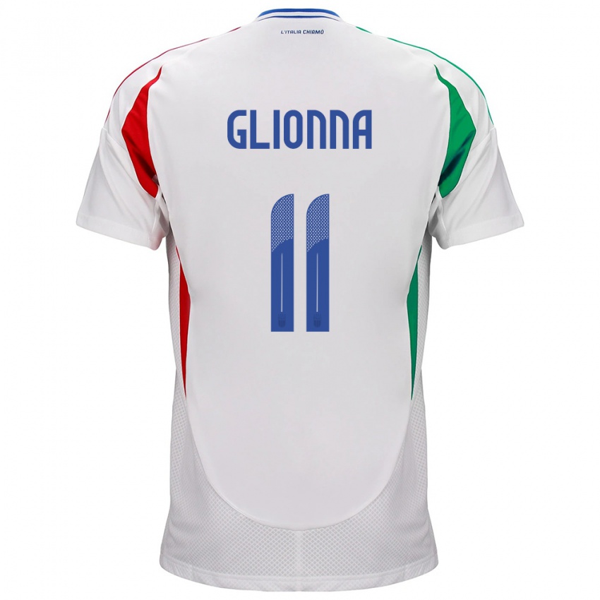 Mænd Italien Benedetta Glionna #11 Hvid Udebane Spillertrøjer 24-26 Trøje T-Shirt