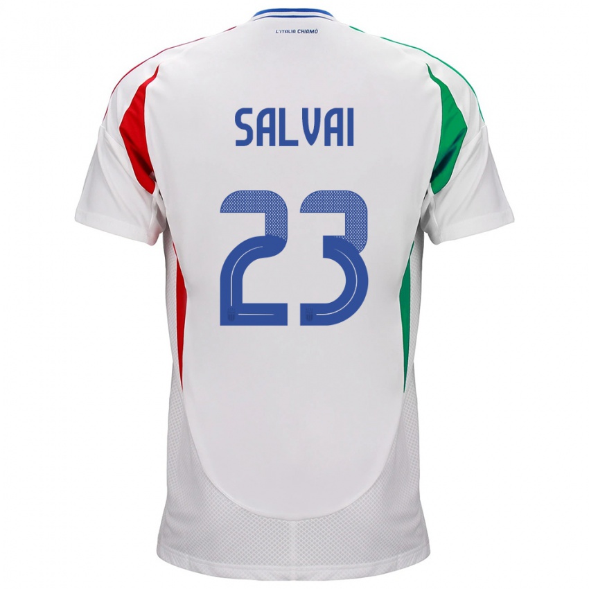 Mænd Italien Cecilia Salvai #23 Hvid Udebane Spillertrøjer 24-26 Trøje T-Shirt