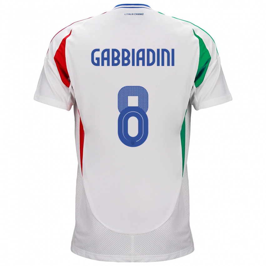 Mænd Italien Melania Gabbiadini #8 Hvid Udebane Spillertrøjer 24-26 Trøje T-Shirt