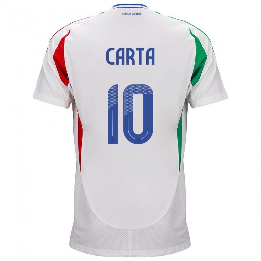 Mænd Italien Antonella Carta #10 Hvid Udebane Spillertrøjer 24-26 Trøje T-Shirt