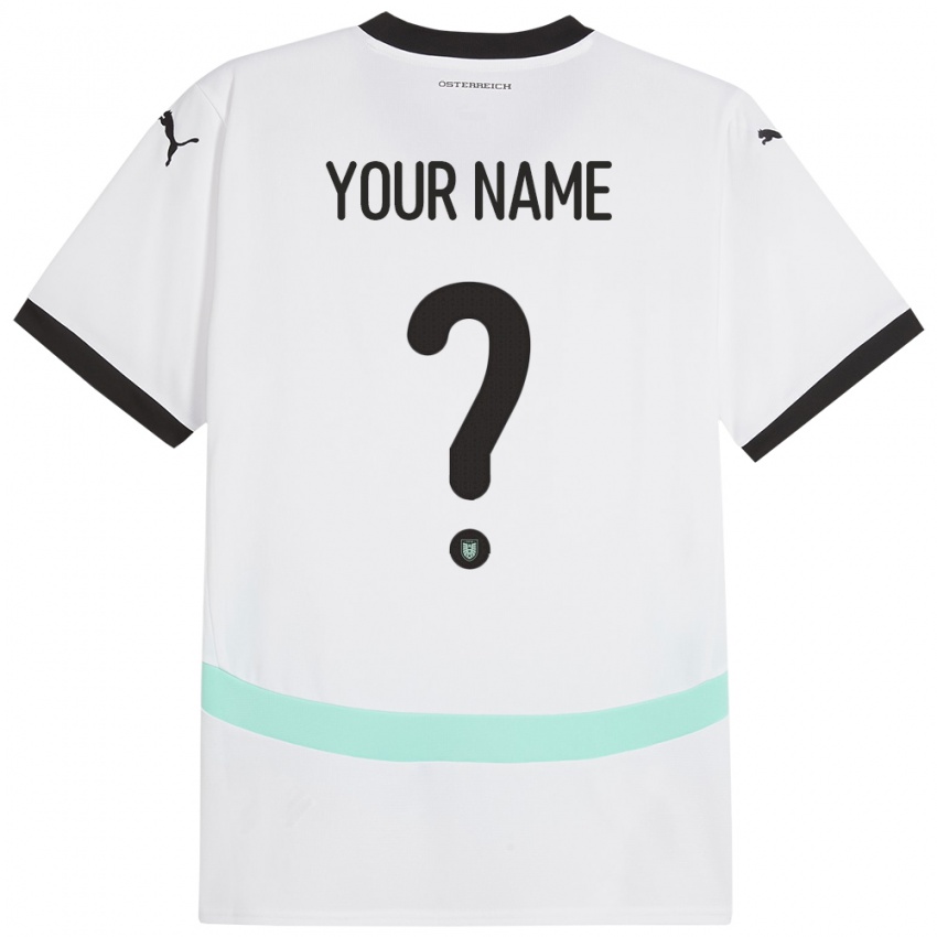 Mænd Østrig Dit Navn #0 Hvid Udebane Spillertrøjer 24-26 Trøje T-Shirt