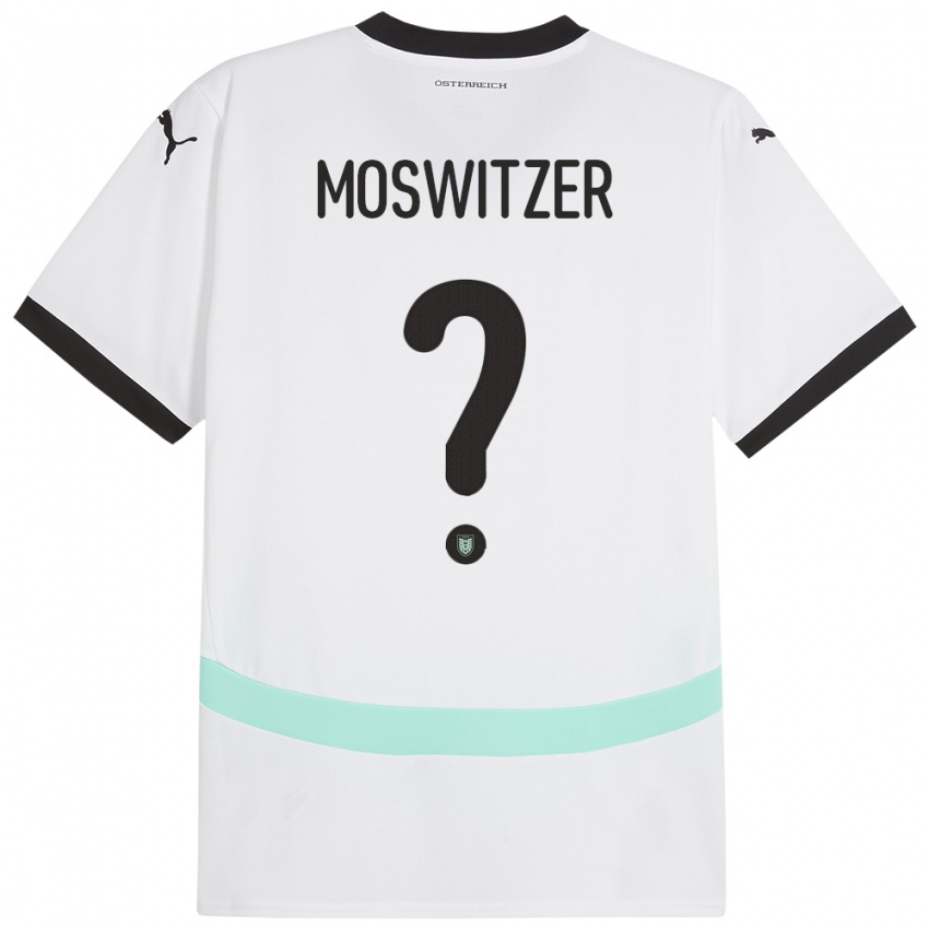 Mænd Østrig Marcel Moswitzer #0 Hvid Udebane Spillertrøjer 24-26 Trøje T-Shirt