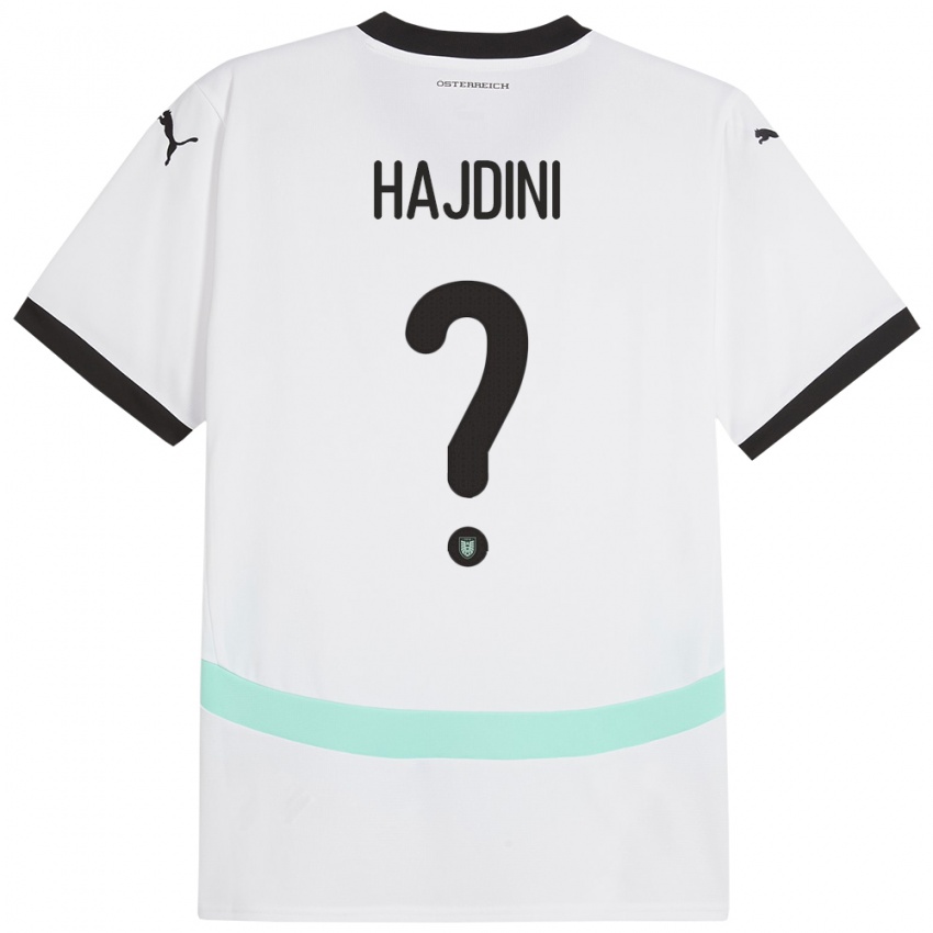 Mænd Østrig Florent Hajdini #0 Hvid Udebane Spillertrøjer 24-26 Trøje T-Shirt