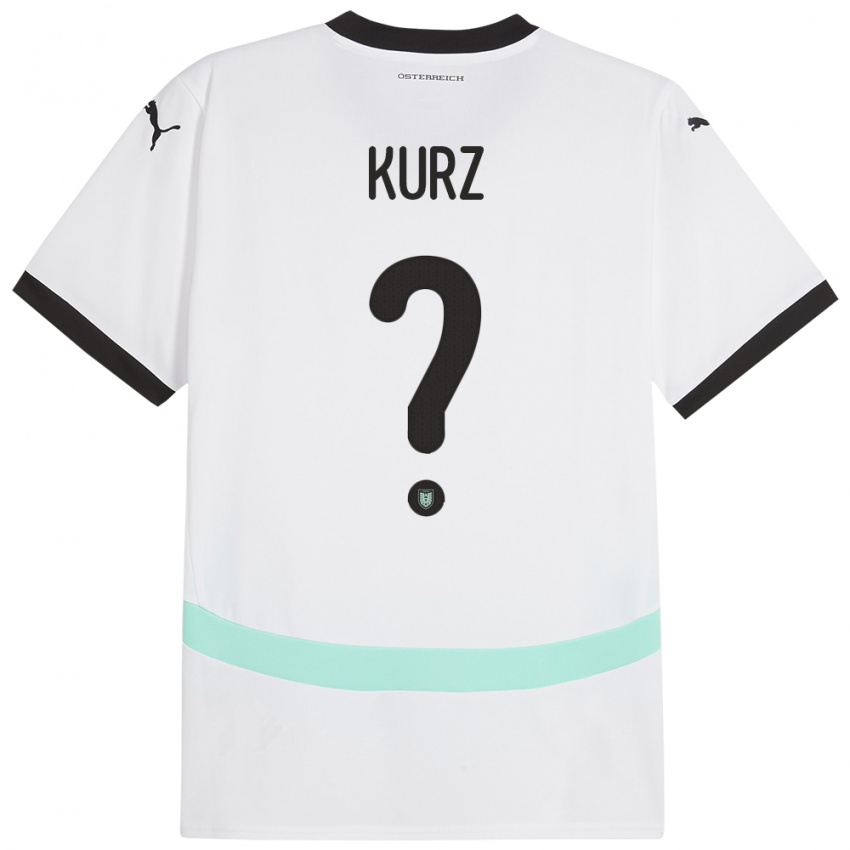 Mænd Østrig Marcel Kurz #0 Hvid Udebane Spillertrøjer 24-26 Trøje T-Shirt
