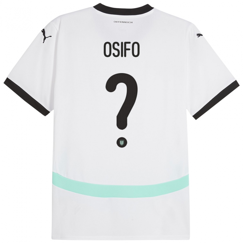 Mænd Østrig David Osifo #0 Hvid Udebane Spillertrøjer 24-26 Trøje T-Shirt