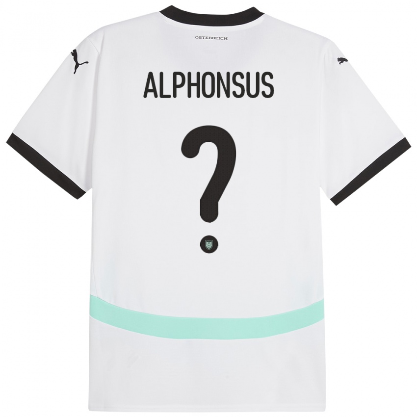 Mænd Østrig Marcel Alphonsus #0 Hvid Udebane Spillertrøjer 24-26 Trøje T-Shirt