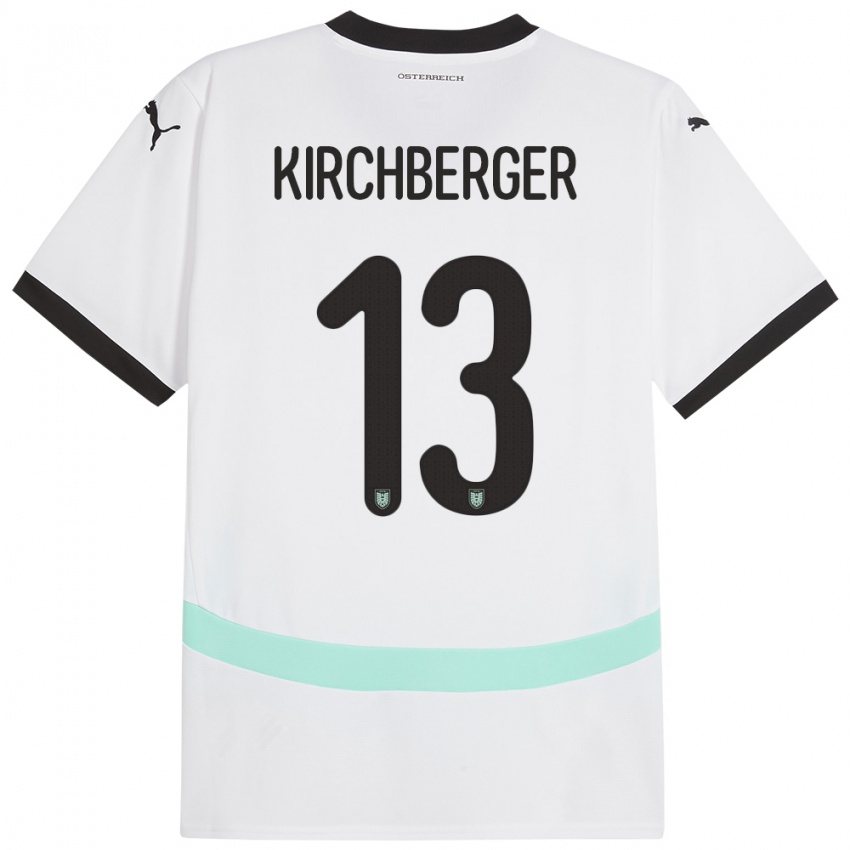 Mænd Østrig Virginia Kirchberger #13 Hvid Udebane Spillertrøjer 24-26 Trøje T-Shirt