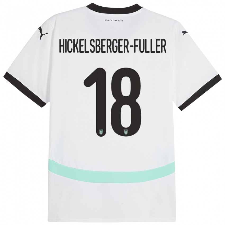 Mænd Østrig Julia Hickelsberger-Füller #18 Hvid Udebane Spillertrøjer 24-26 Trøje T-Shirt