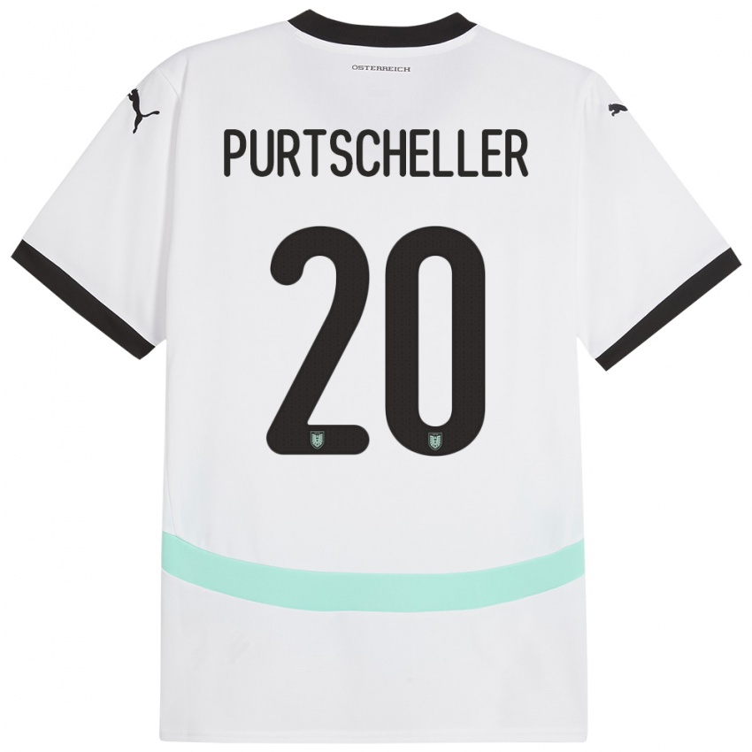 Mænd Østrig Lilli Purtscheller #20 Hvid Udebane Spillertrøjer 24-26 Trøje T-Shirt