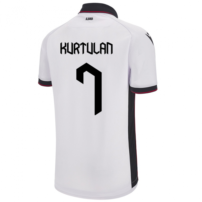 Mænd Albanien Arda Kurtulan #7 Hvid Udebane Spillertrøjer 24-26 Trøje T-Shirt