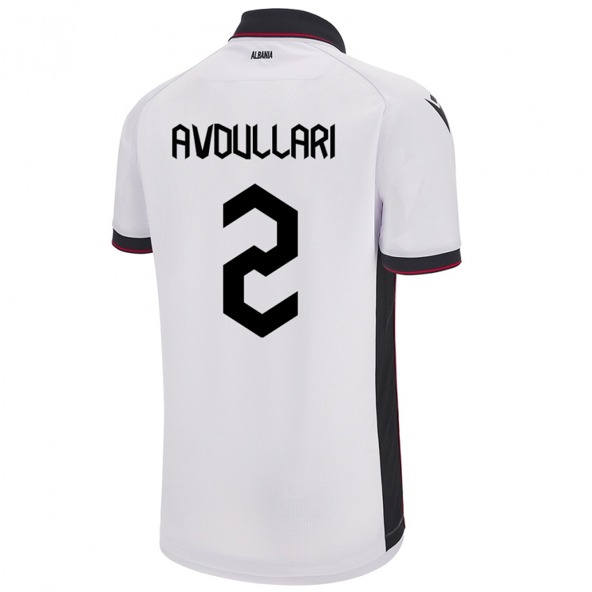 Mænd Albanien Davide Avdullari #2 Hvid Udebane Spillertrøjer 24-26 Trøje T-Shirt