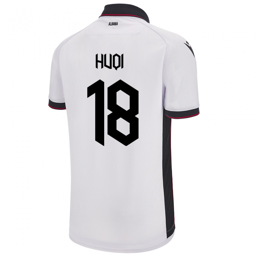 Mænd Albanien Mattia Huqi #18 Hvid Udebane Spillertrøjer 24-26 Trøje T-Shirt