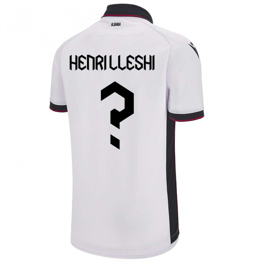 Mænd Albanien Henri Lleshi #0 Hvid Udebane Spillertrøjer 24-26 Trøje T-Shirt