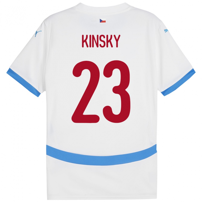 Mænd Tjekkiet Antonin Kinsky #23 Hvid Udebane Spillertrøjer 24-26 Trøje T-Shirt