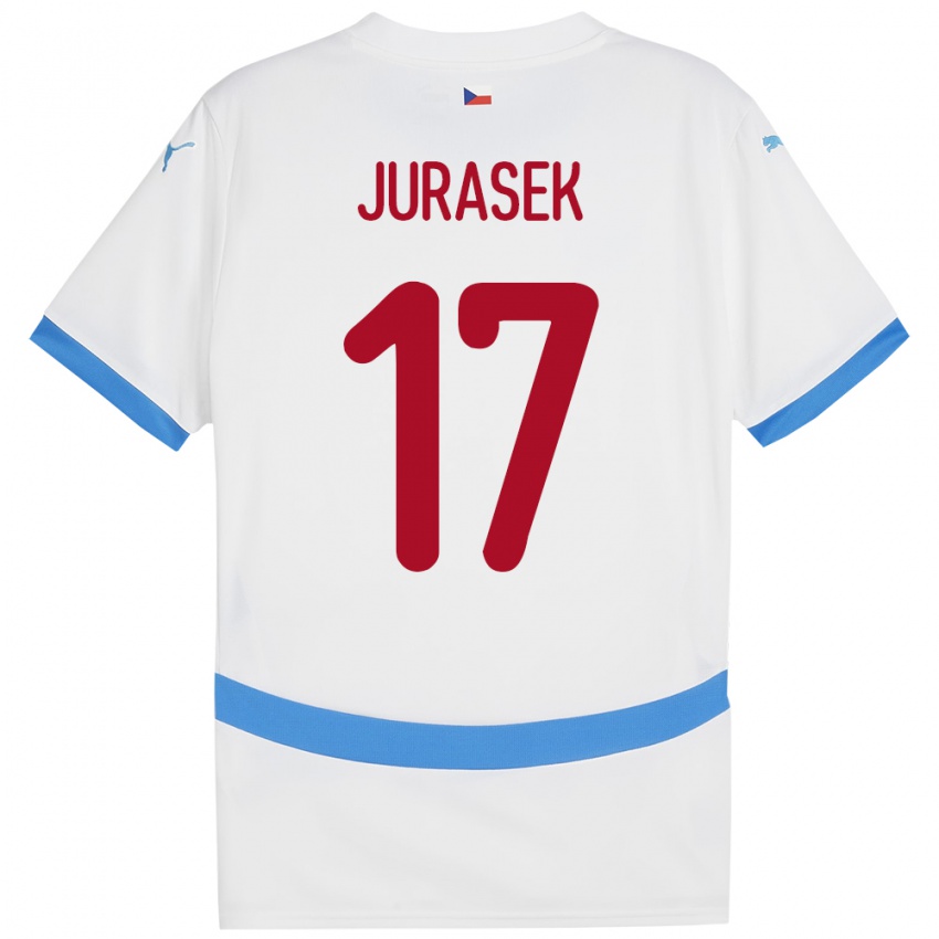 Mænd Tjekkiet Patrik Jurasek #17 Hvid Udebane Spillertrøjer 24-26 Trøje T-Shirt