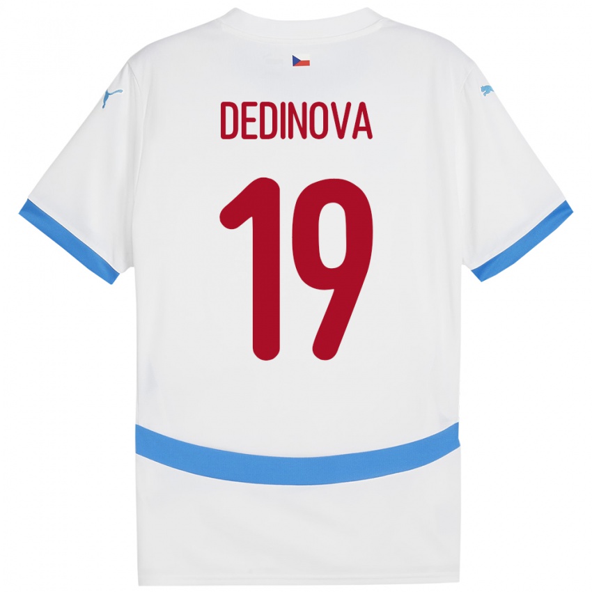 Mænd Tjekkiet Aneta Dědinová #19 Hvid Udebane Spillertrøjer 24-26 Trøje T-Shirt