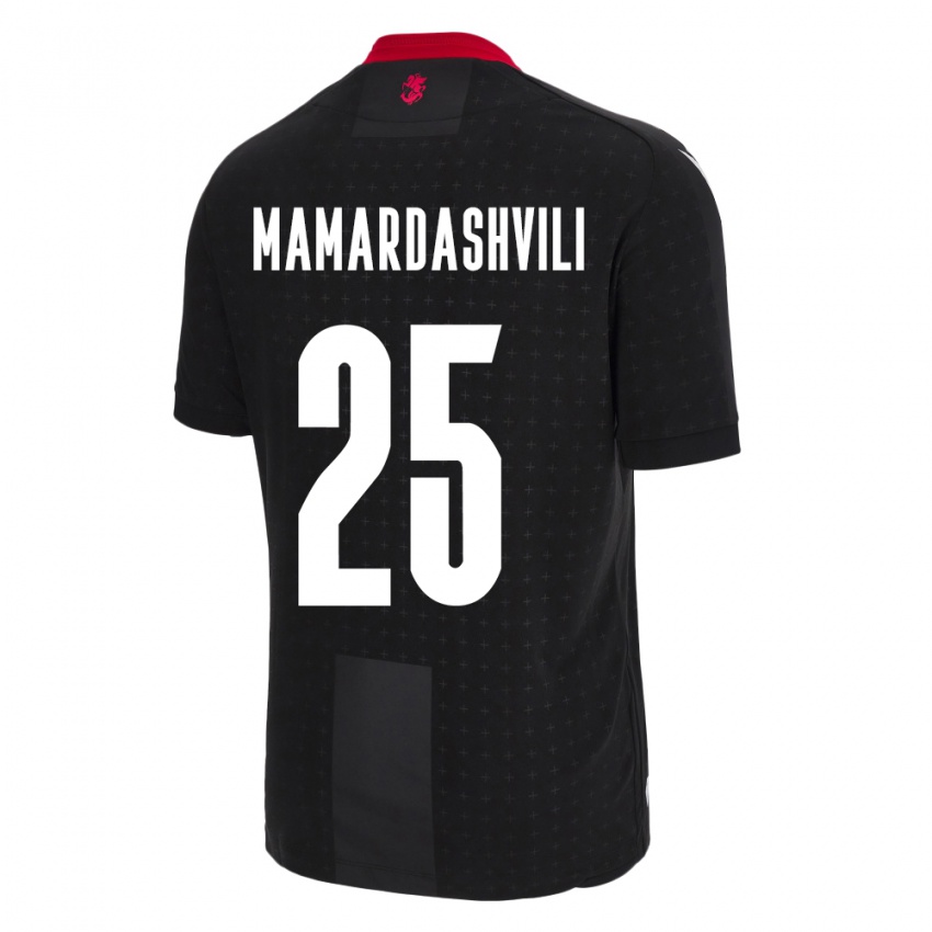 Mænd Georgia Giorgi Mamardashvili #25 Sort Udebane Spillertrøjer 24-26 Trøje T-Shirt