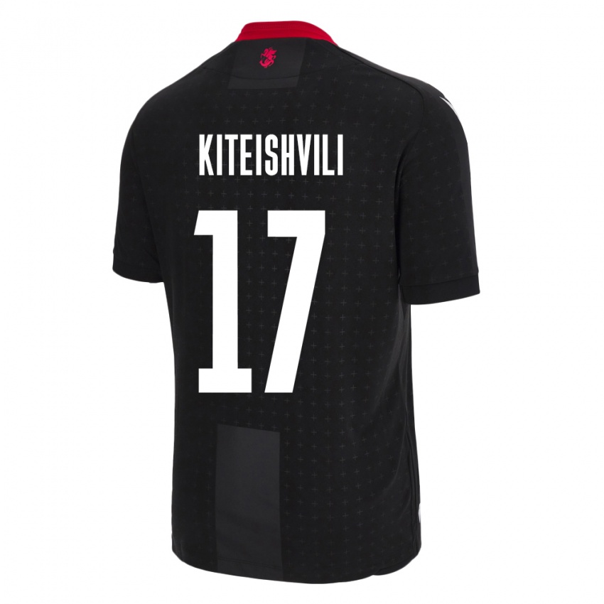 Mænd Georgia Otar Kiteishvili #17 Sort Udebane Spillertrøjer 24-26 Trøje T-Shirt