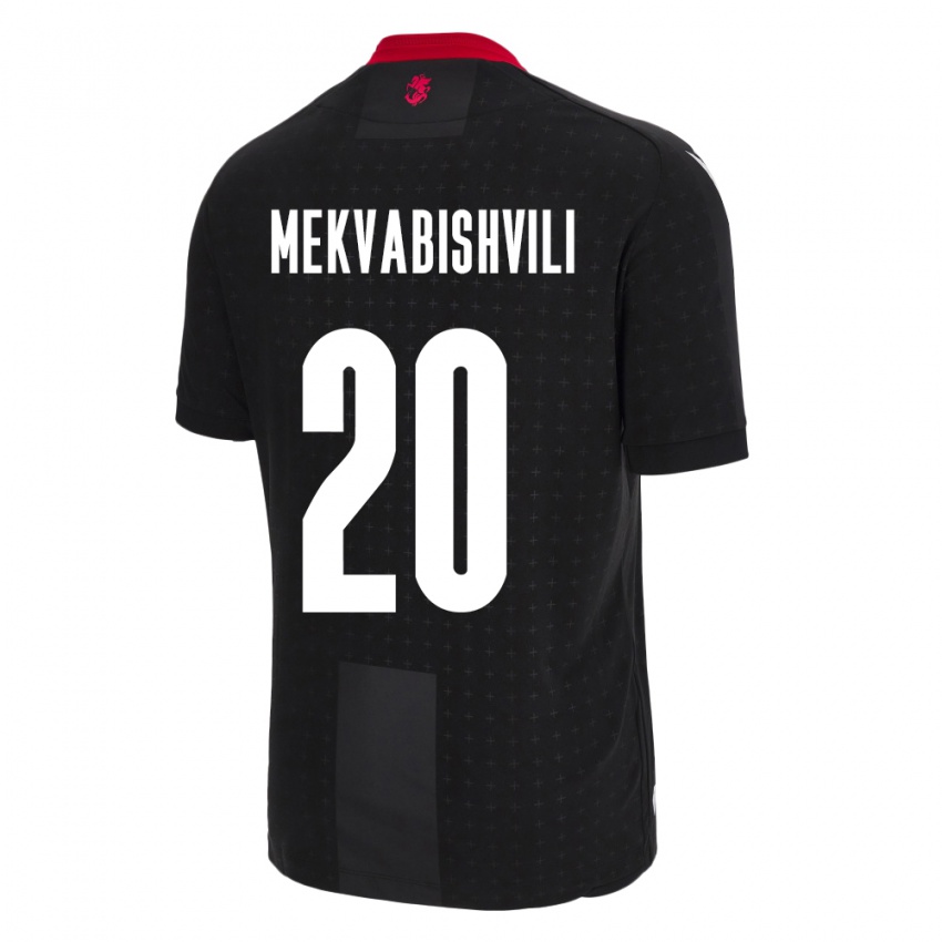 Mænd Georgia Anzor Mekvabishvili #20 Sort Udebane Spillertrøjer 24-26 Trøje T-Shirt