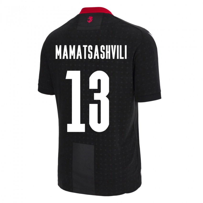 Mænd Georgia Saba Mamatsashvili #13 Sort Udebane Spillertrøjer 24-26 Trøje T-Shirt