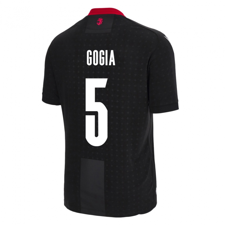 Mænd Georgia Gigi Gogia #5 Sort Udebane Spillertrøjer 24-26 Trøje T-Shirt