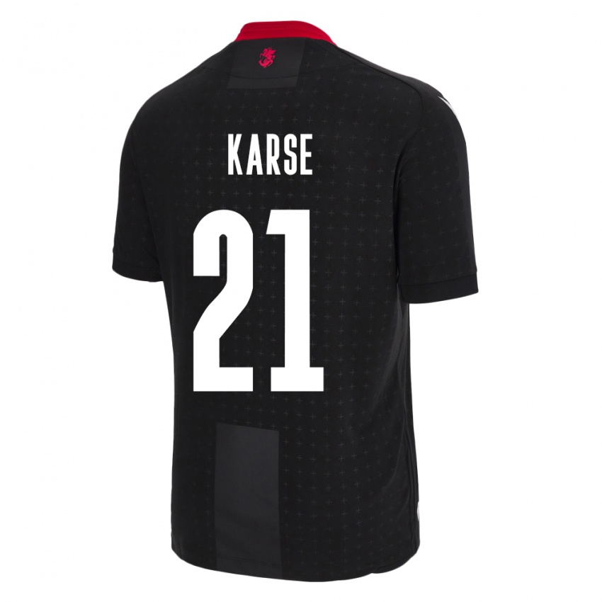 Mænd Georgia Karse #21 Sort Udebane Spillertrøjer 24-26 Trøje T-Shirt