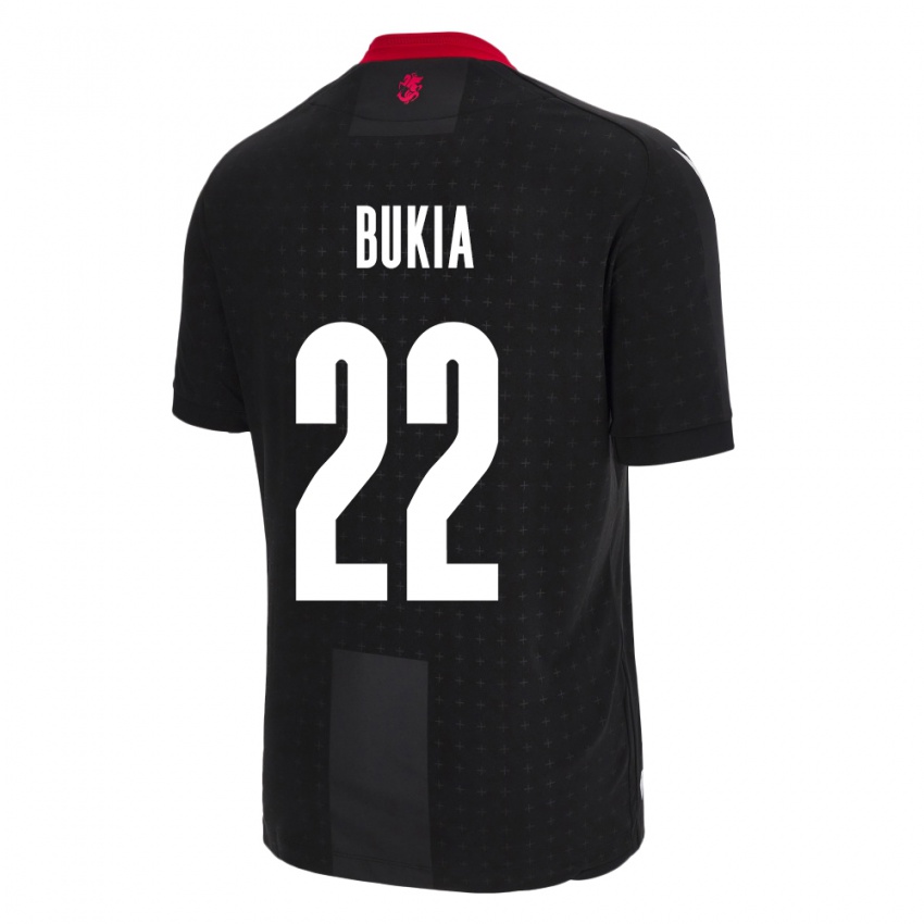 Mænd Georgia Davit Bukia #22 Sort Udebane Spillertrøjer 24-26 Trøje T-Shirt