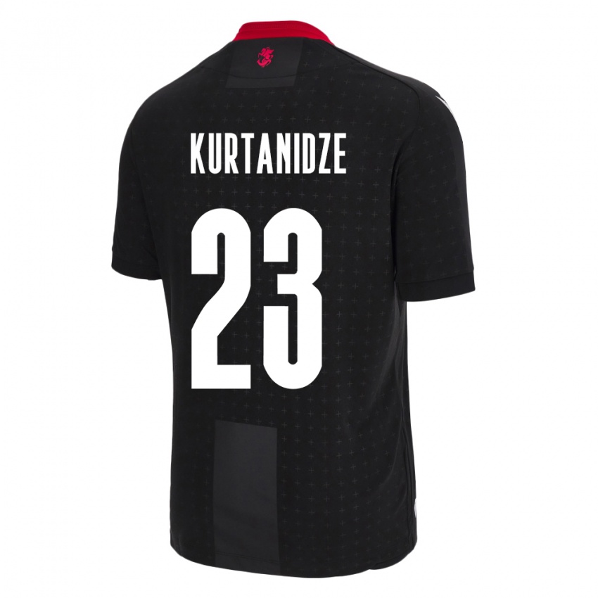 Mænd Georgia Revaz Kurtanidze #23 Sort Udebane Spillertrøjer 24-26 Trøje T-Shirt