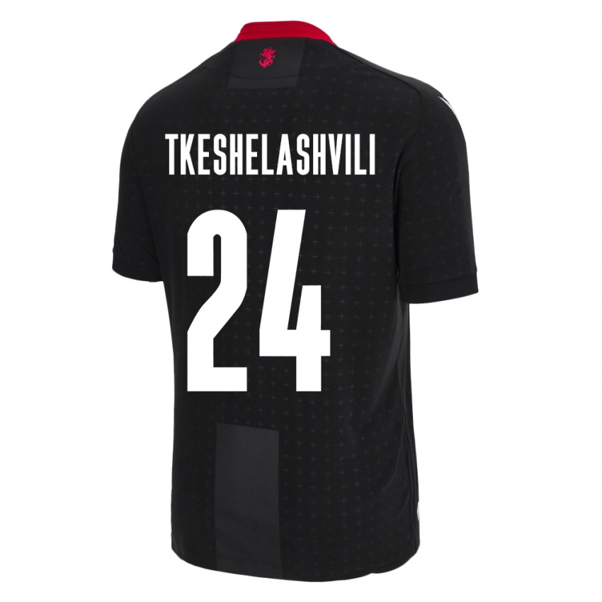 Mænd Georgia Amiran Tkeshelashvili #24 Sort Udebane Spillertrøjer 24-26 Trøje T-Shirt