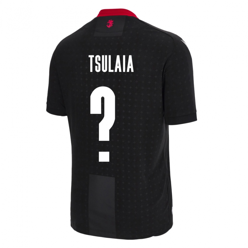 Mænd Georgia Luka Tsulaia #0 Sort Udebane Spillertrøjer 24-26 Trøje T-Shirt