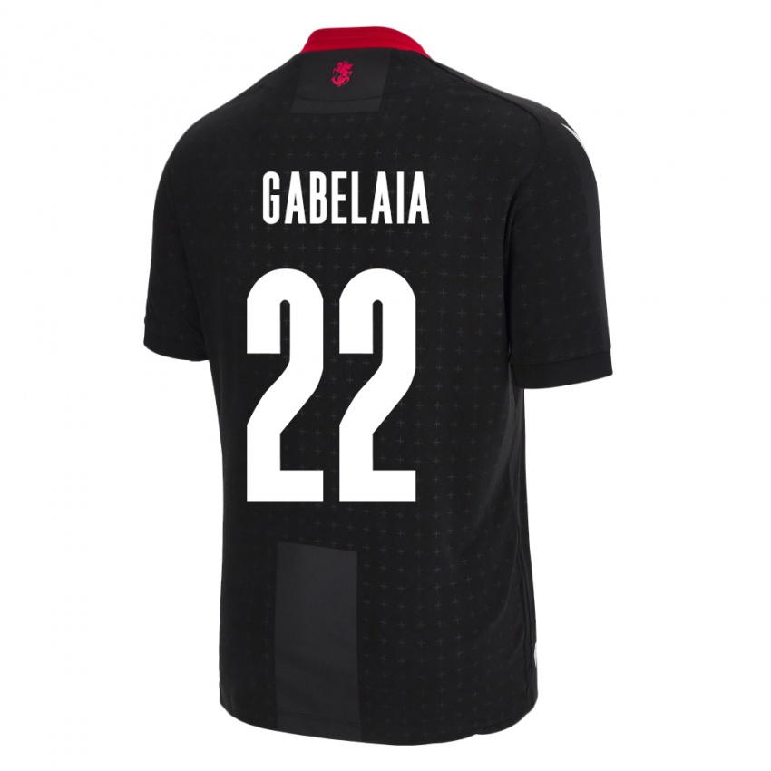 Mænd Georgia Svetalna Gabelaia #22 Sort Udebane Spillertrøjer 24-26 Trøje T-Shirt