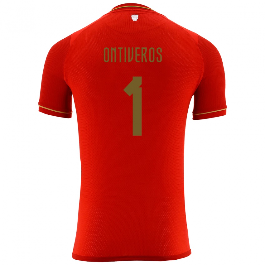 Mænd Bolivia Mel Ontiveros #1 Rød Udebane Spillertrøjer 24-26 Trøje T-Shirt